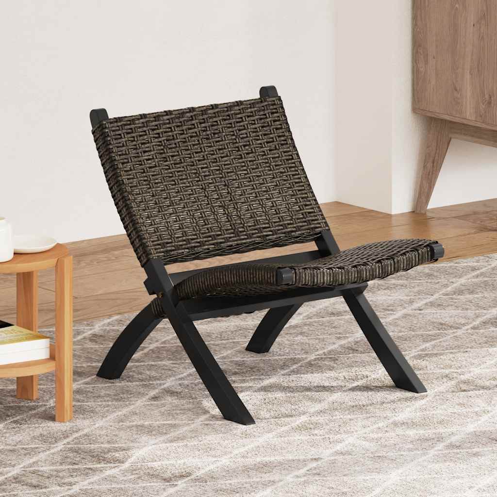 Relaxstoel natuurlijk kubu rattan en massief mahoniehout zwart is nu te koop bij PeponiXL, paradijselijk wonen!