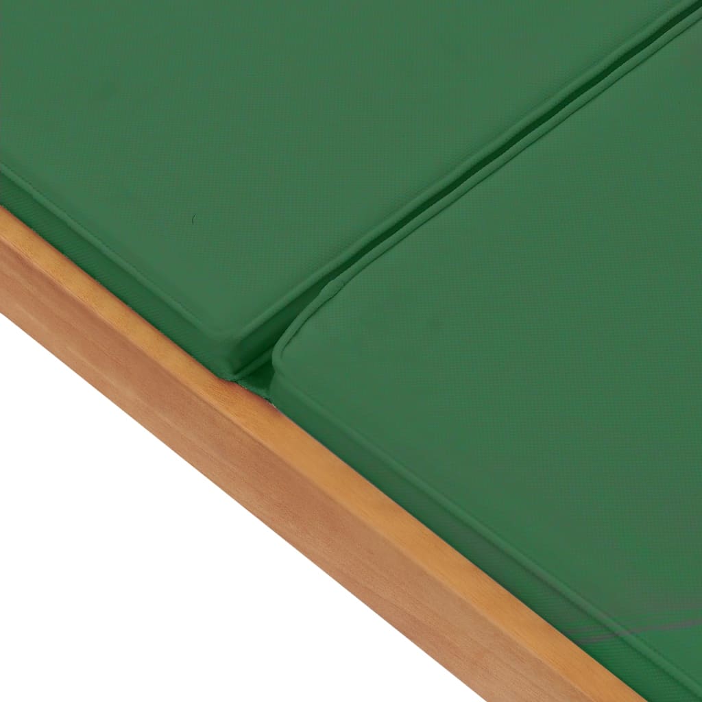Ligbed met kussen massief teakhout groen is nu te koop bij PeponiXL, paradijselijk wonen!