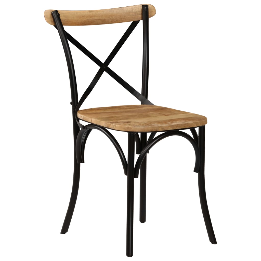 Kruisstoelen 4 st massief mangohout zwart is nu te koop bij PeponiXL, paradijselijk wonen!