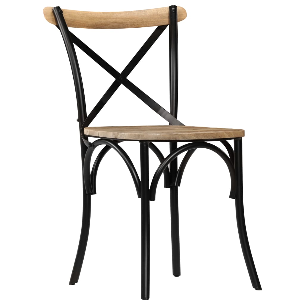 Kruisstoelen 4 st massief mangohout zwart is nu te koop bij PeponiXL, paradijselijk wonen!
