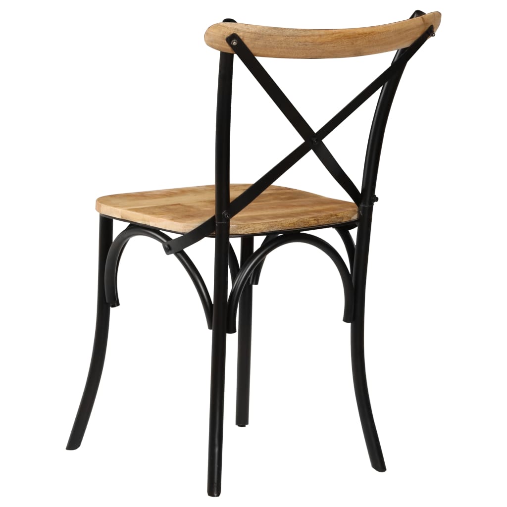 Kruisstoelen 4 st massief mangohout zwart is nu te koop bij PeponiXL, paradijselijk wonen!