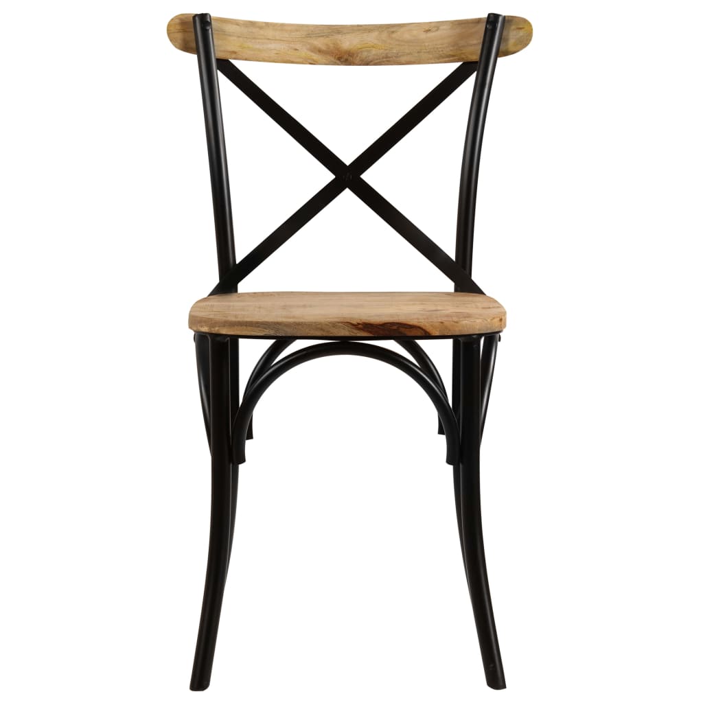 Kruisstoelen 4 st massief mangohout zwart is nu te koop bij PeponiXL, paradijselijk wonen!