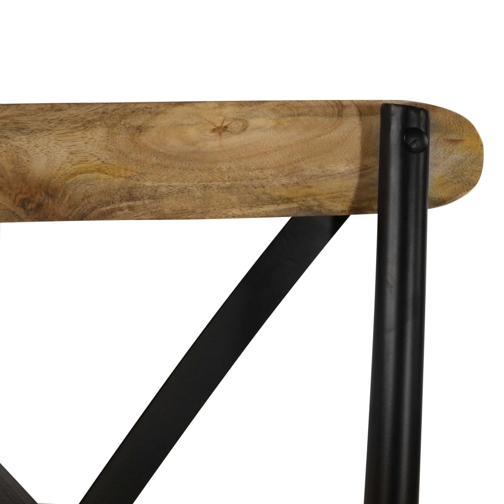 Kruisstoelen 4 st massief mangohout zwart is nu te koop bij PeponiXL, paradijselijk wonen!