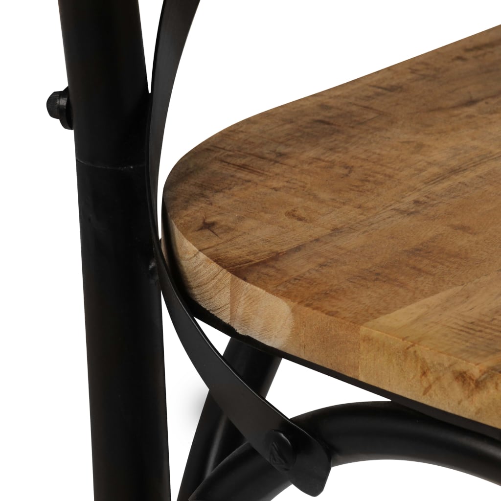 Kruisstoelen 4 st massief mangohout zwart is nu te koop bij PeponiXL, paradijselijk wonen!