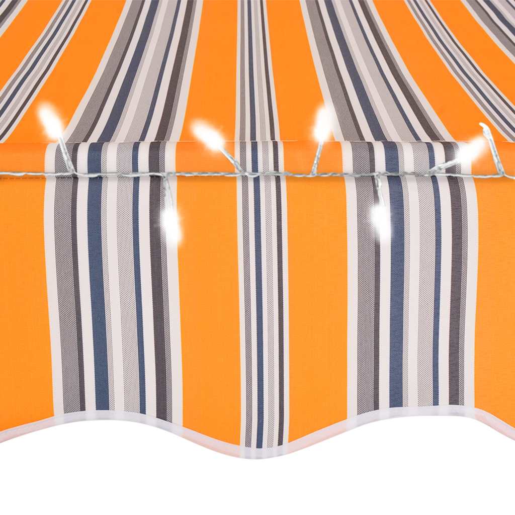 Luifel handmatig uitschuifbaar met LED 250 cm geel en blauw is nu te koop bij PeponiXL, paradijselijk wonen!