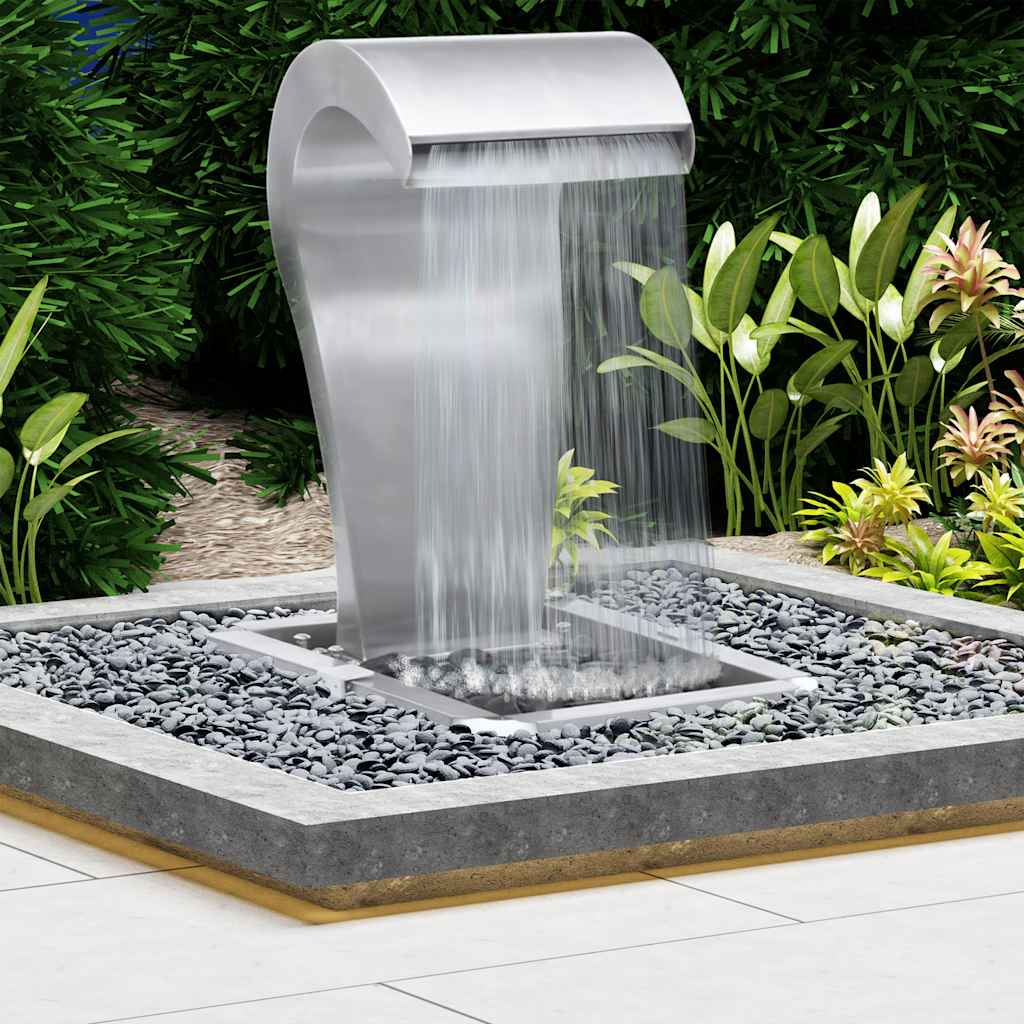 Tuinwaterval 34x49x82 cm roestvrij staal zilverkleurig is nu te koop bij PeponiXL, paradijselijk wonen!