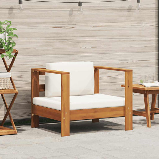 Tuinstoel met kussen massief acaciahout crème is nu te koop bij PeponiXL, paradijselijk wonen!