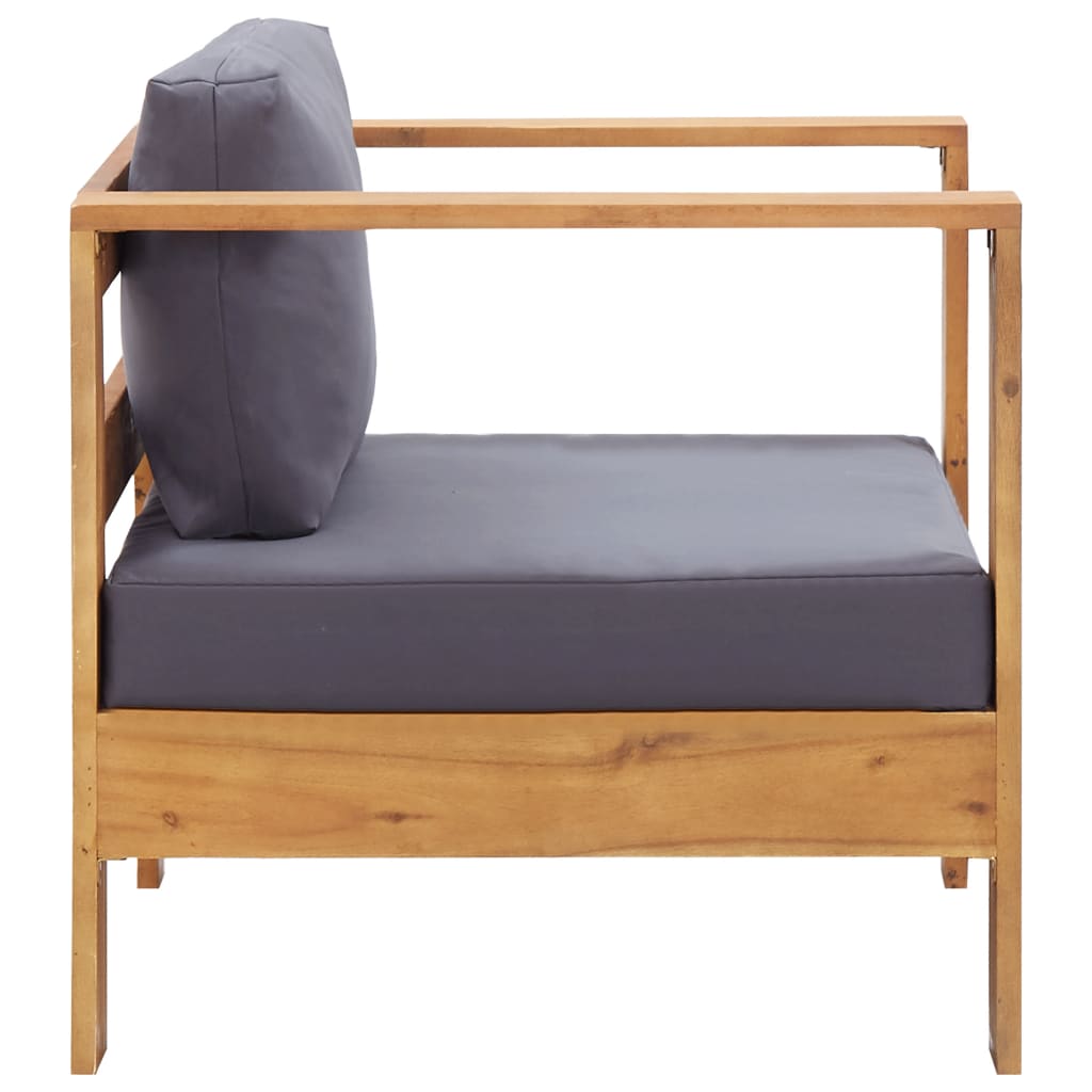 Tuinstoel met kussen massief acaciahout donkergrijs is nu te koop bij PeponiXL, paradijselijk wonen!