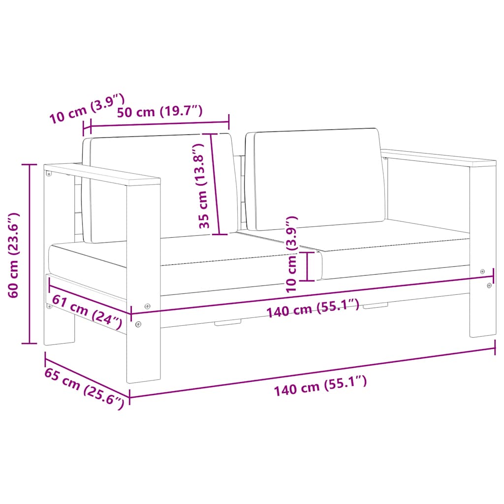Tuinbank met kussens 140 cm massief acaciahout grijs is nu te koop bij PeponiXL, paradijselijk wonen!