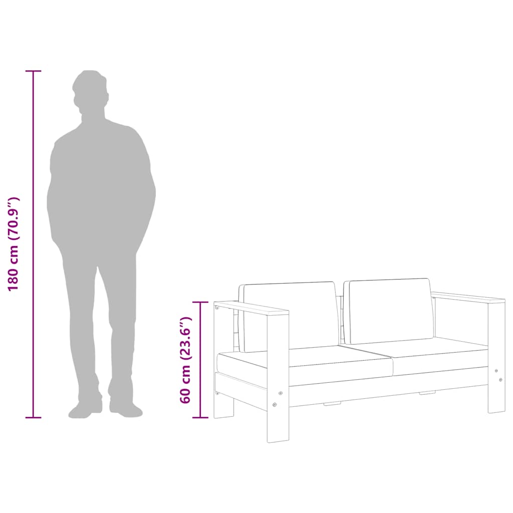 Tuinbank met kussens 140 cm massief acaciahout grijs is nu te koop bij PeponiXL, paradijselijk wonen!