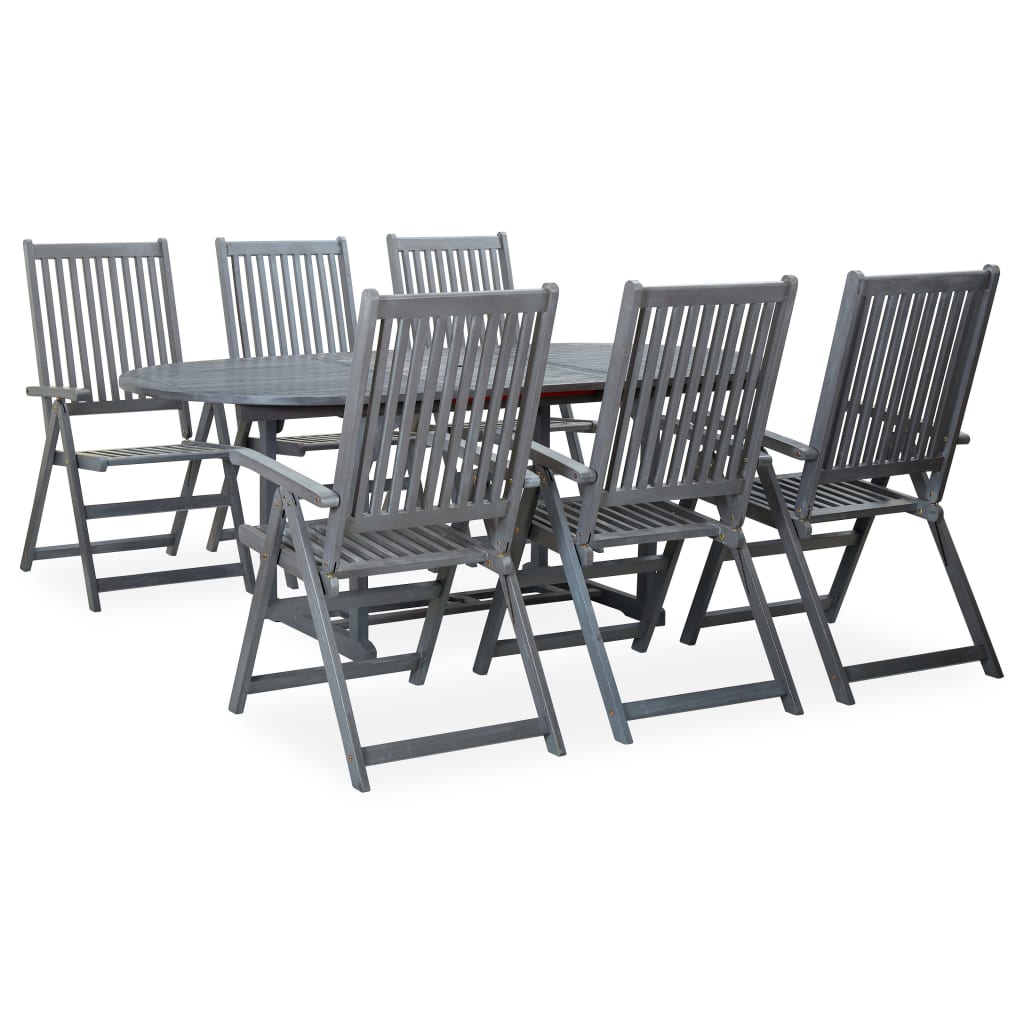 7-delige Tuinset massief acaciahout grijs is nu te koop bij PeponiXL, paradijselijk wonen!
