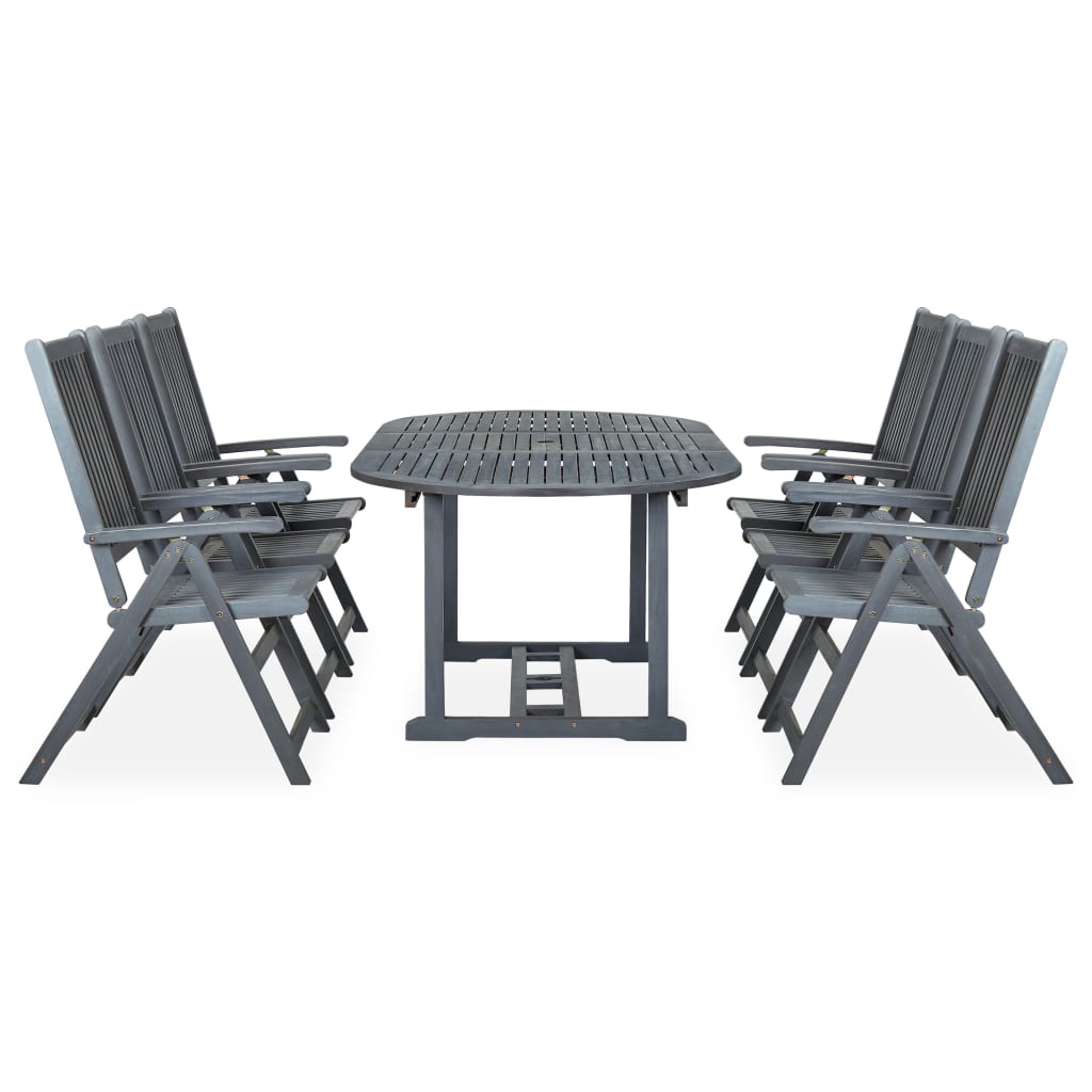 7-delige Tuinset massief acaciahout grijs is nu te koop bij PeponiXL, paradijselijk wonen!