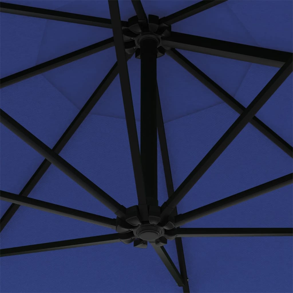 Wandparasol met metalen paal 300 cm blauw is nu te koop bij PeponiXL, paradijselijk wonen!