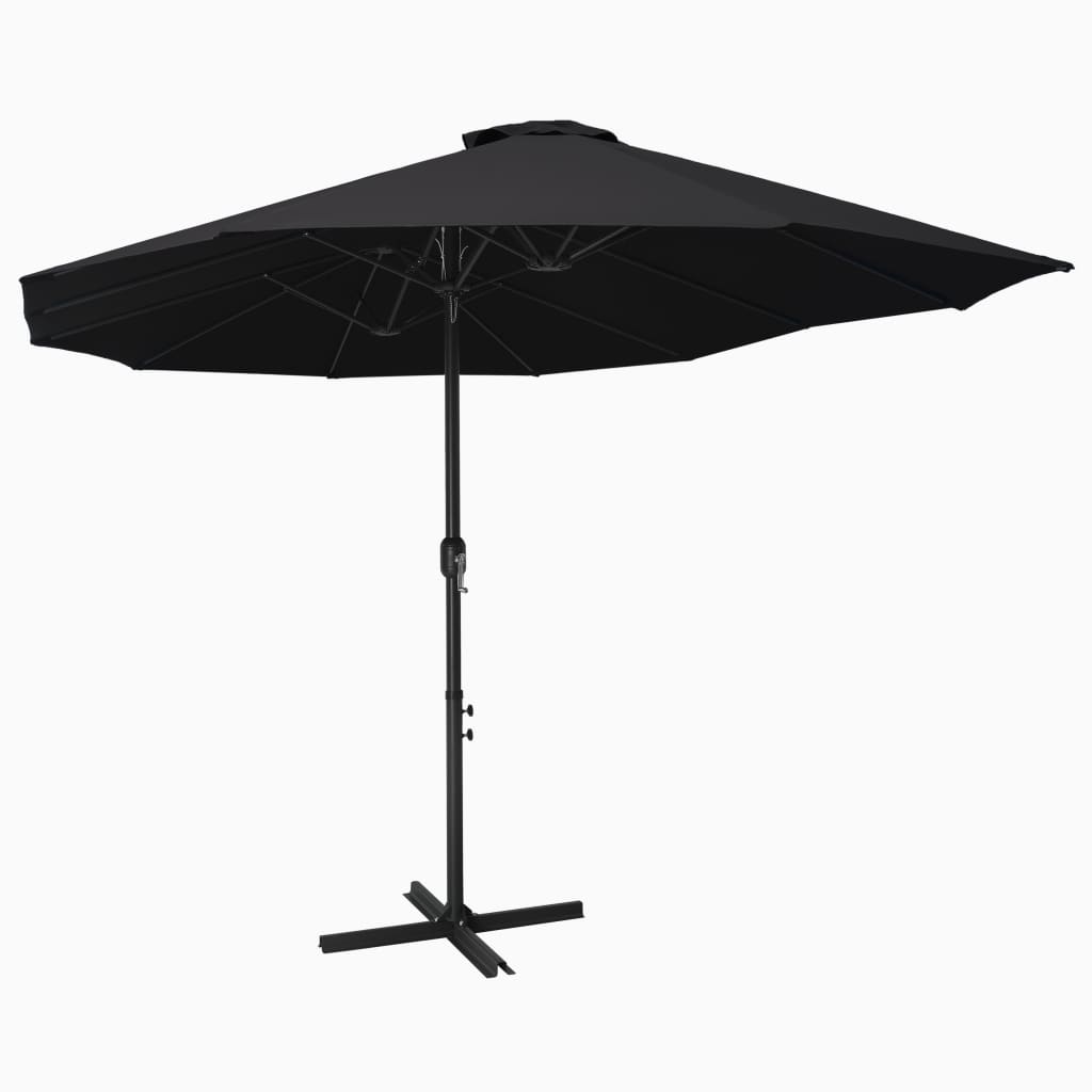 Parasol met aluminium paal 460x270 cm zwart is nu te koop bij PeponiXL, paradijselijk wonen!