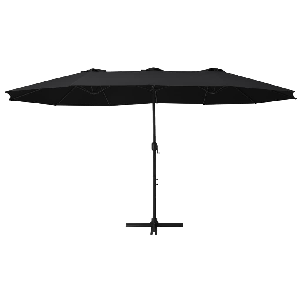 Parasol met aluminium paal 460x270 cm zwart is nu te koop bij PeponiXL, paradijselijk wonen!