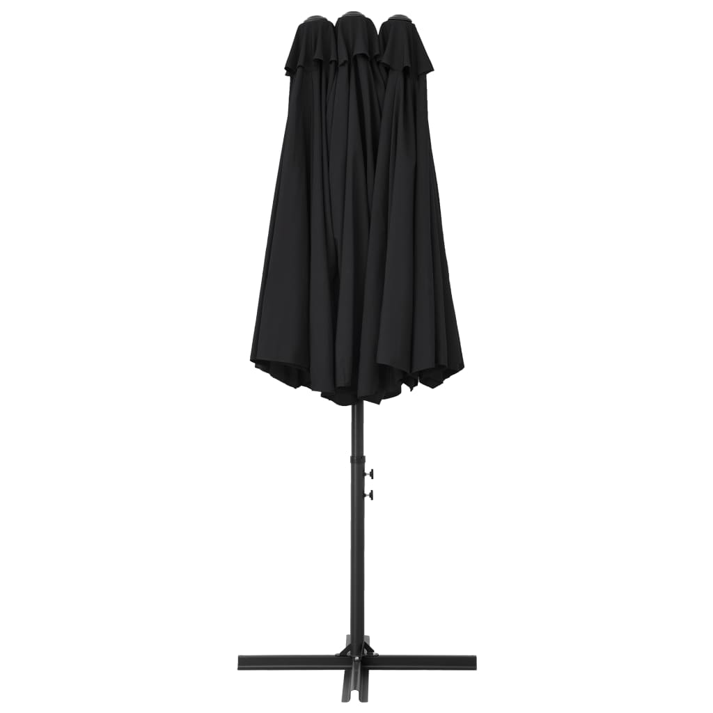 Parasol met aluminium paal 460x270 cm zwart is nu te koop bij PeponiXL, paradijselijk wonen!
