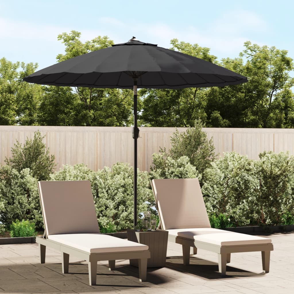 Parasol met aluminium paal 270 cm zwart is nu te koop bij PeponiXL, paradijselijk wonen!