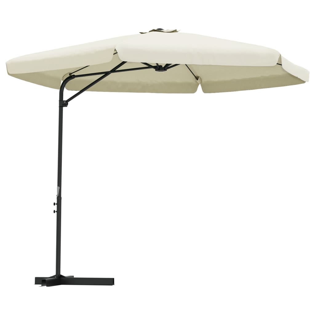 Parasol met stalen paal 300 cm zandwit is nu te koop bij PeponiXL, paradijselijk wonen!