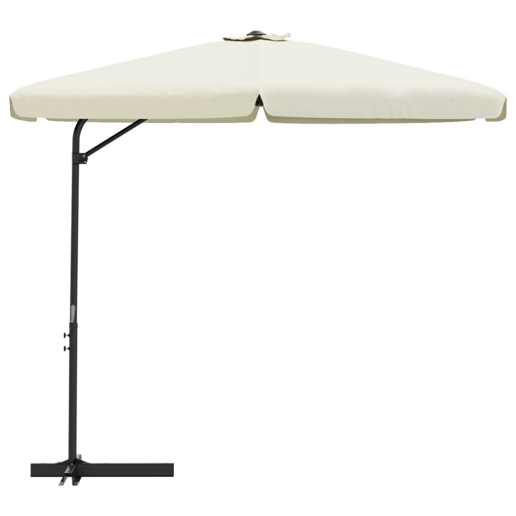 Parasol met stalen paal 300 cm zandwit is nu te koop bij PeponiXL, paradijselijk wonen!