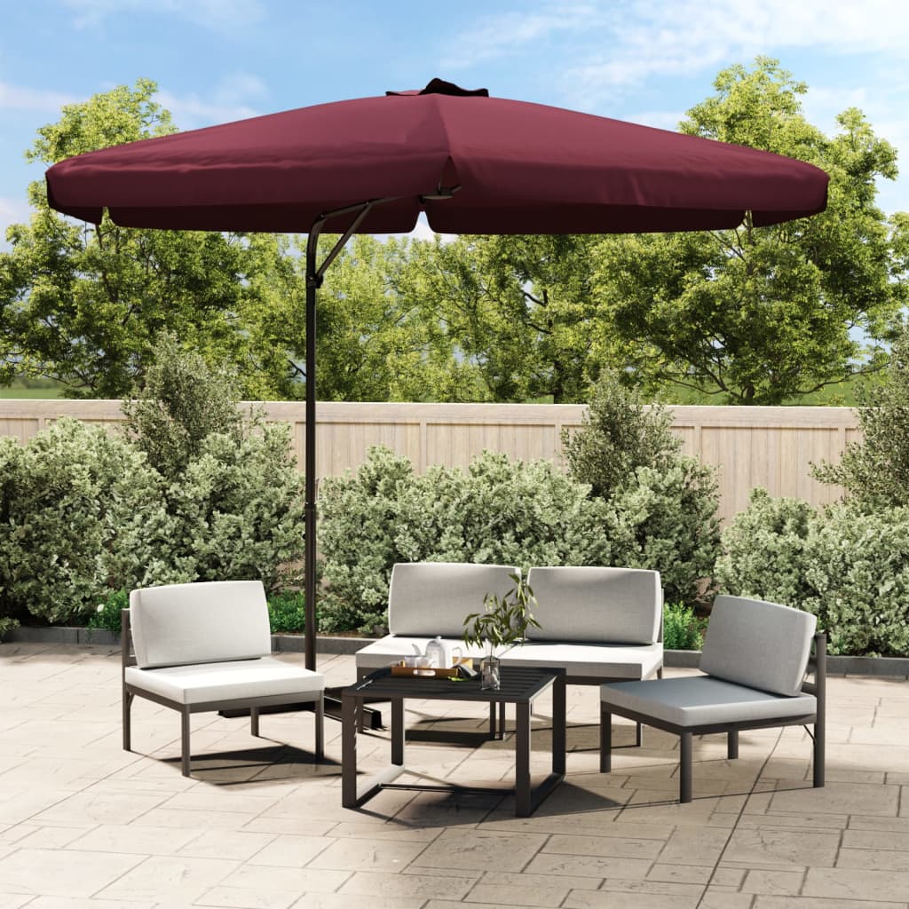 Parasol met stalen paal 300 cm bordeauxrood is nu te koop bij PeponiXL, paradijselijk wonen!