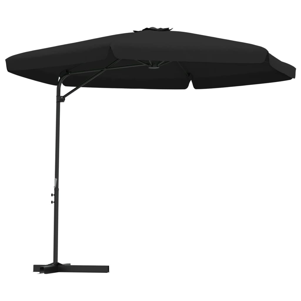 Parasol met stalen paal 300 cm zwart is nu te koop bij PeponiXL, paradijselijk wonen!