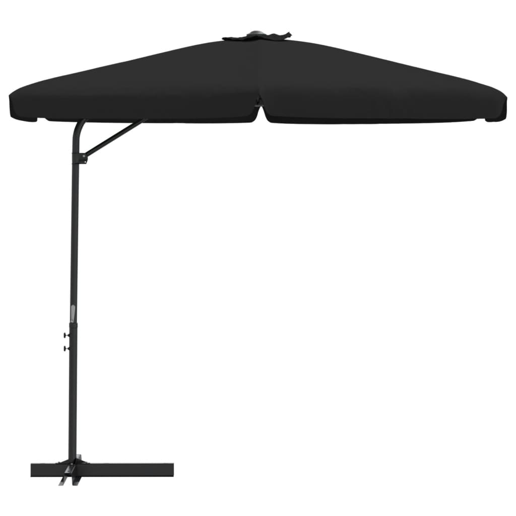Parasol met stalen paal 300 cm zwart is nu te koop bij PeponiXL, paradijselijk wonen!