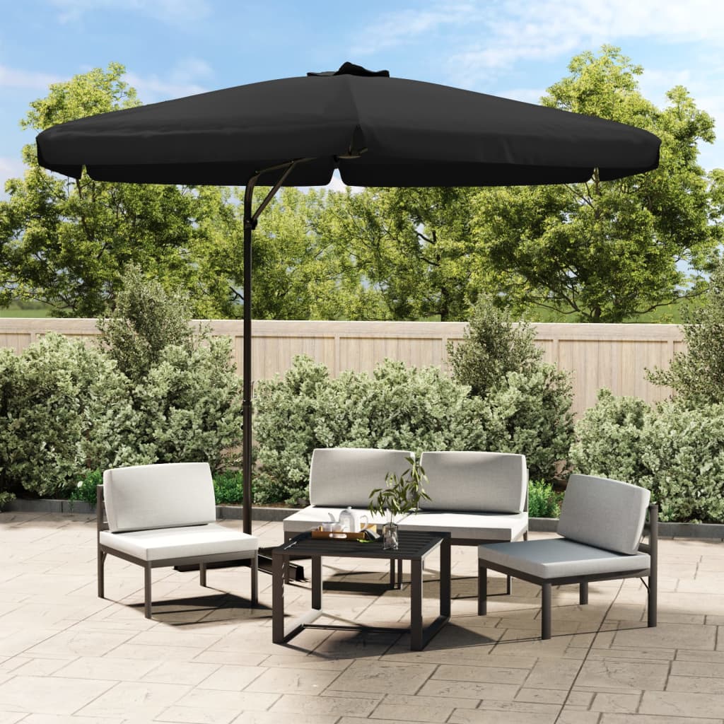Parasol met stalen paal 300 cm zwart is nu te koop bij PeponiXL, paradijselijk wonen!