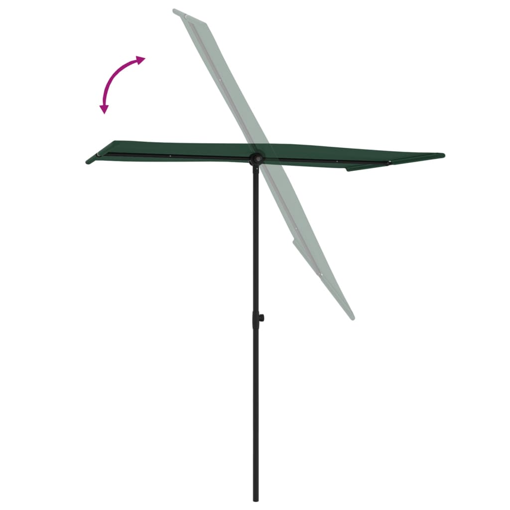 Parasol met aluminium paal 180x110 cm groen is nu te koop bij PeponiXL, paradijselijk wonen!