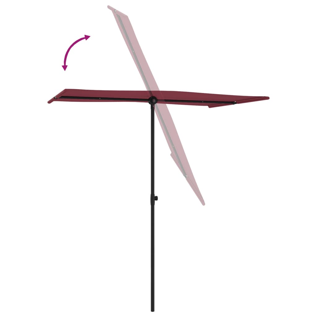 Parasol met aluminium paal 180x110 cm bordeauxrood is nu te koop bij PeponiXL, paradijselijk wonen!