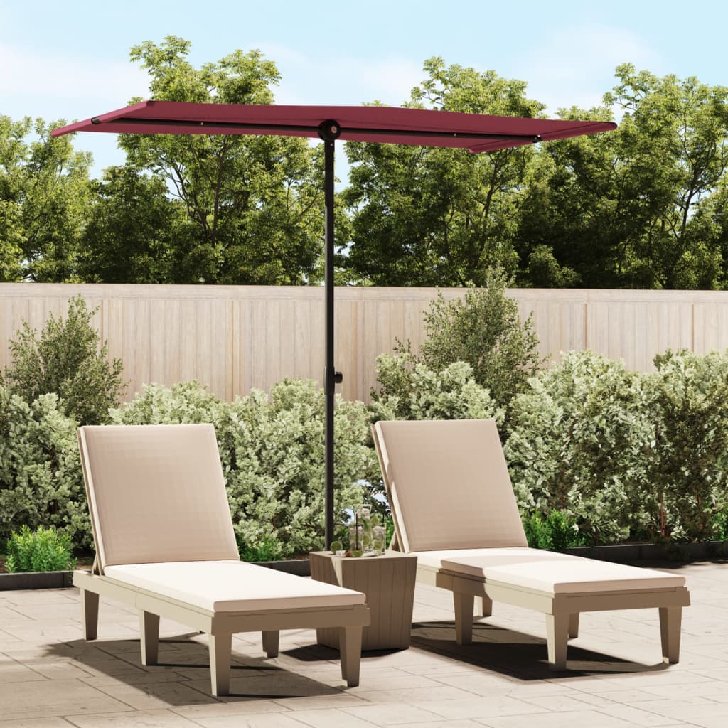 Parasol met aluminium paal 180x110 cm bordeauxrood is nu te koop bij PeponiXL, paradijselijk wonen!