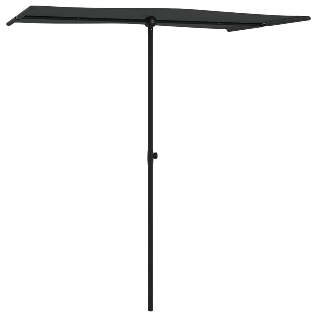 Parasol met aluminium paal 180x110 cm zwart is nu te koop bij PeponiXL, paradijselijk wonen!