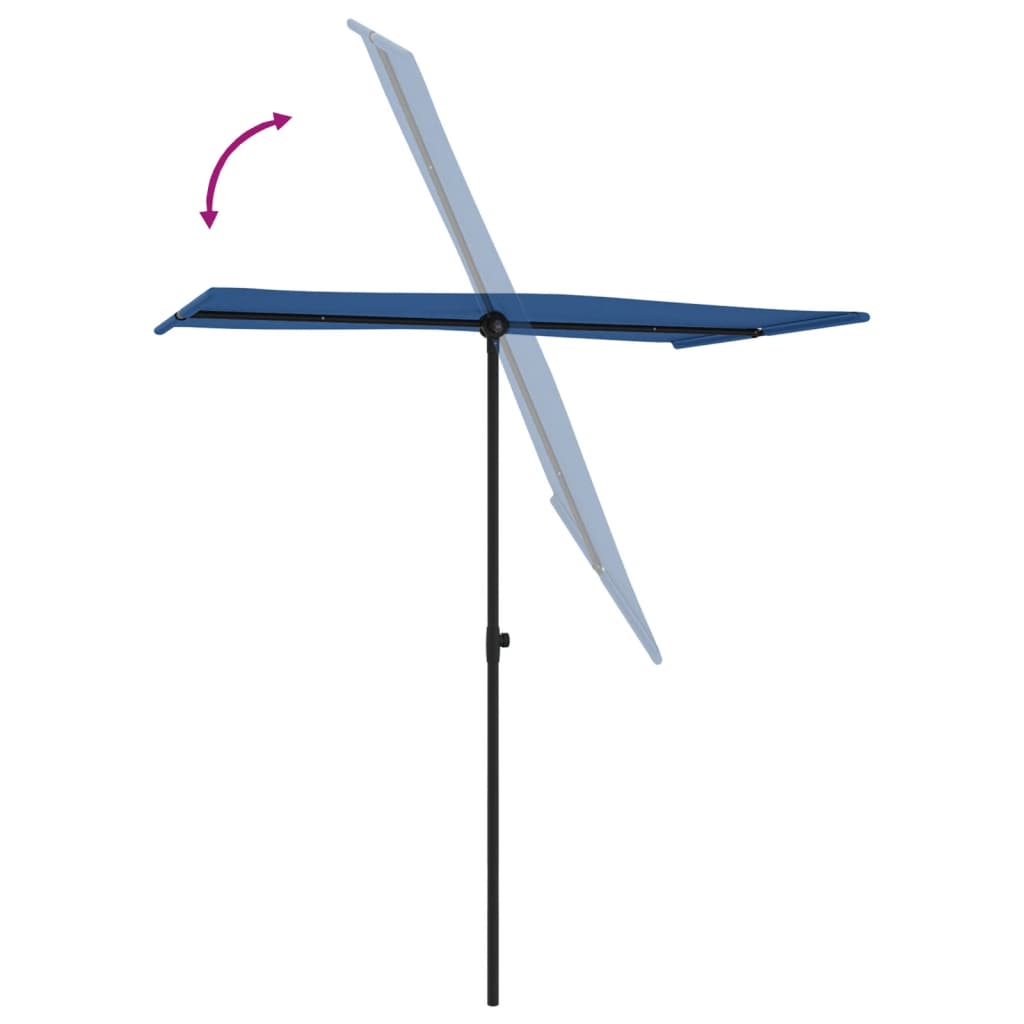 Parasol met aluminium paal 180x110 cm azuurblauw is nu te koop bij PeponiXL, paradijselijk wonen!