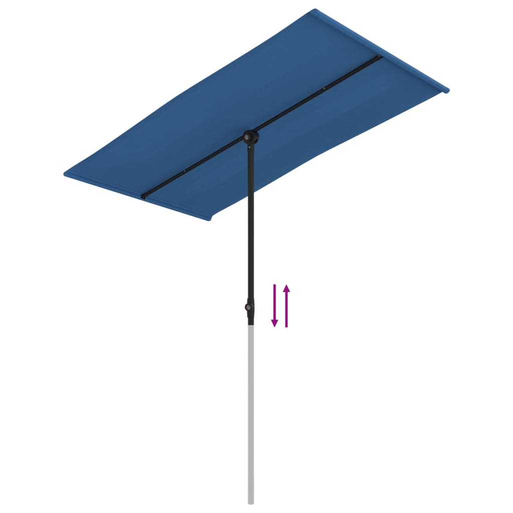 Parasol met aluminium paal 180x110 cm azuurblauw is nu te koop bij PeponiXL, paradijselijk wonen!