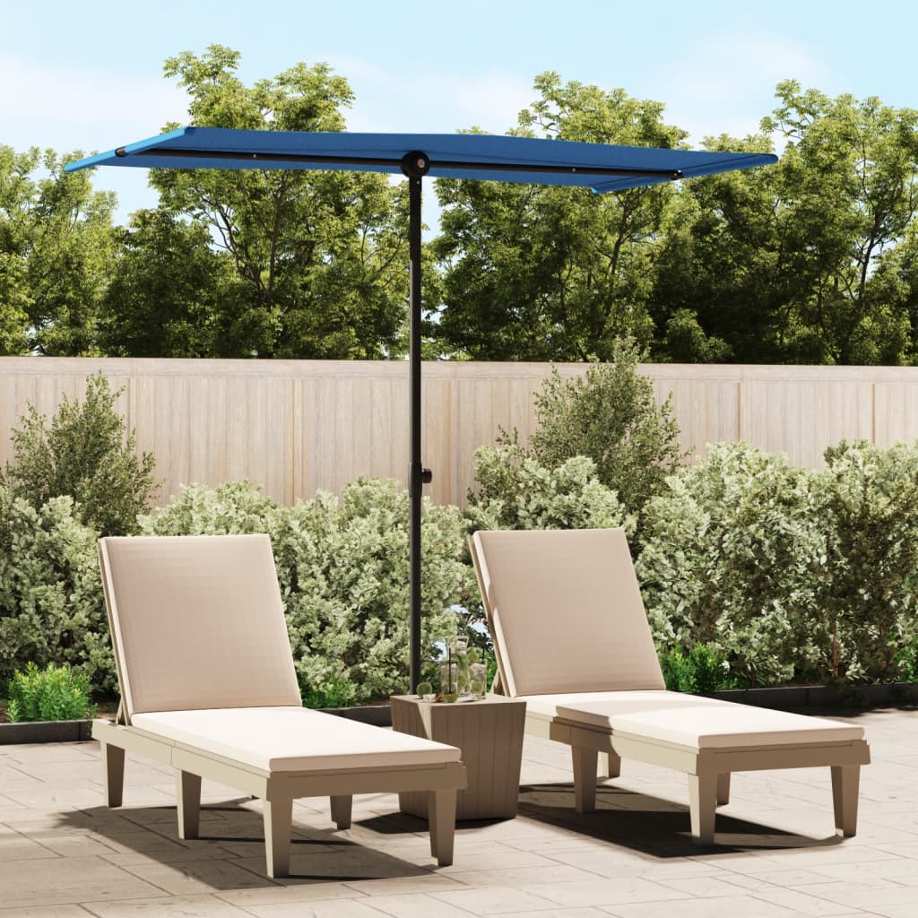 Parasol met aluminium paal 180x110 cm azuurblauw is nu te koop bij PeponiXL, paradijselijk wonen!