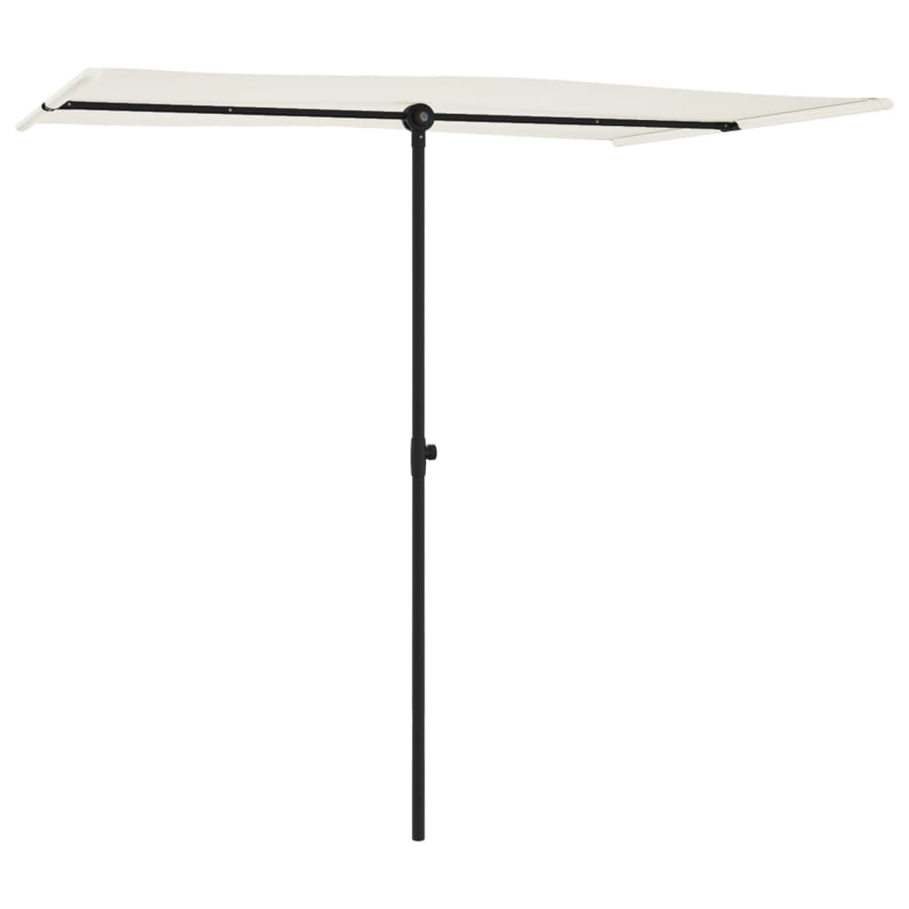 Parasol met aluminium paal 2x1,5 m zandwit is nu te koop bij PeponiXL, paradijselijk wonen!
