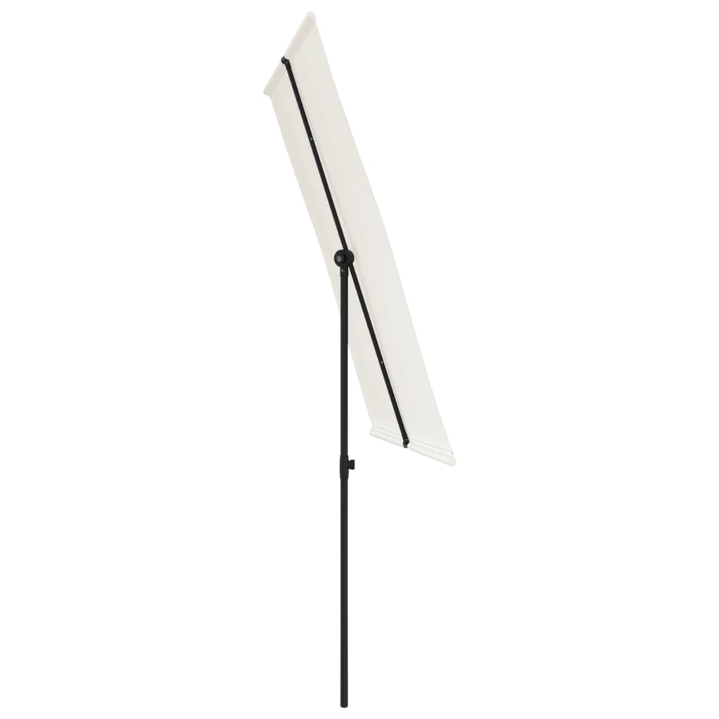 Parasol met aluminium paal 2x1,5 m zandwit is nu te koop bij PeponiXL, paradijselijk wonen!