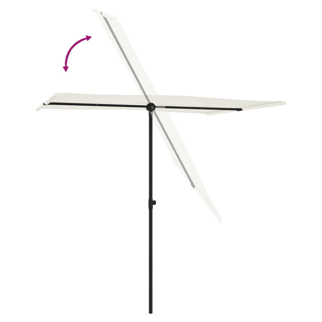 Parasol met aluminium paal 2x1,5 m zandwit is nu te koop bij PeponiXL, paradijselijk wonen!