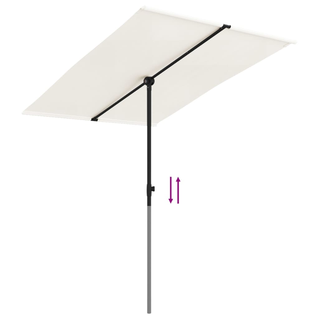 Parasol met aluminium paal 2x1,5 m zandwit is nu te koop bij PeponiXL, paradijselijk wonen!