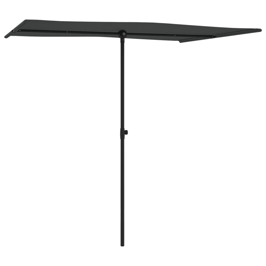 Parasol met aluminium paal 2x1,5 m antracietkleurig is nu te koop bij PeponiXL, paradijselijk wonen!