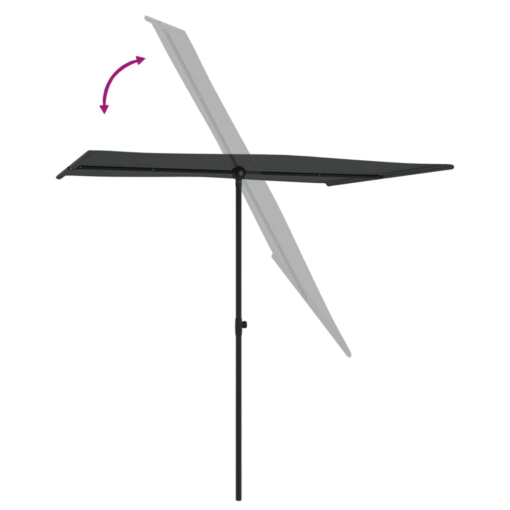 Parasol met aluminium paal 2x1,5 m antracietkleurig is nu te koop bij PeponiXL, paradijselijk wonen!