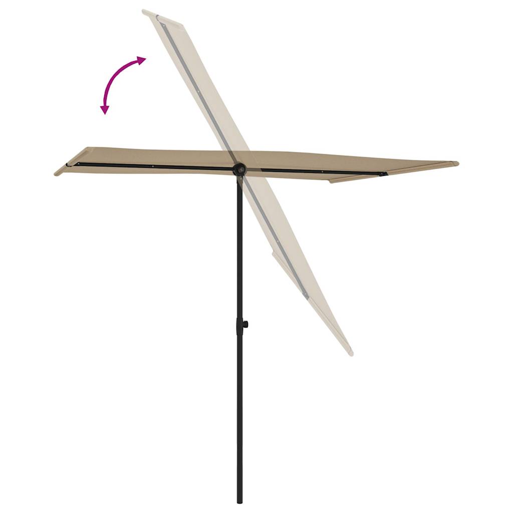 Parasol met aluminium paal 2x1,5 m taupe is nu te koop bij PeponiXL, paradijselijk wonen!