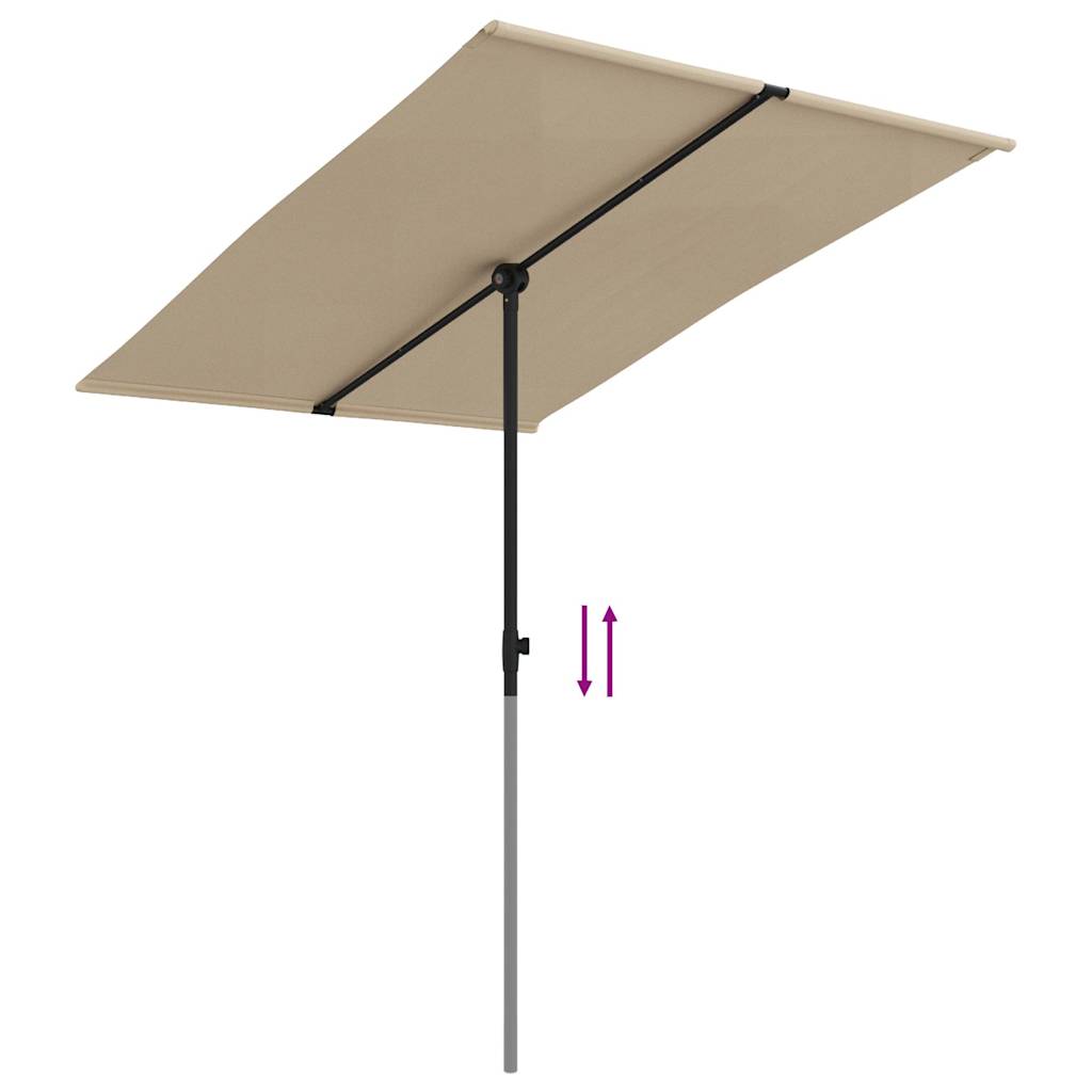 Parasol met aluminium paal 2x1,5 m taupe is nu te koop bij PeponiXL, paradijselijk wonen!