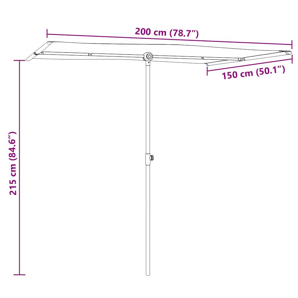 Parasol met aluminium paal 2x1,5 m taupe is nu te koop bij PeponiXL, paradijselijk wonen!