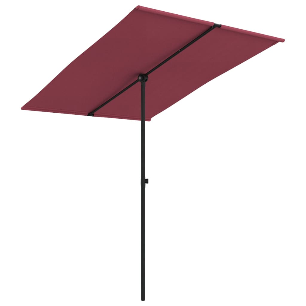 Parasol met aluminium paal 2x1,5 m bordeauxrood is nu te koop bij PeponiXL, paradijselijk wonen!