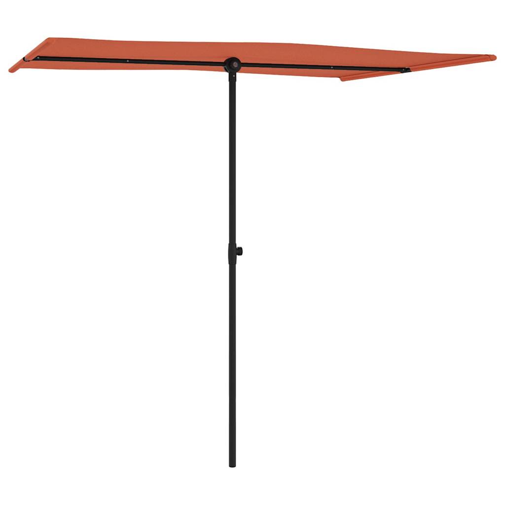 Parasol met aluminium paal 2x1,5 m terracottakleurig is nu te koop bij PeponiXL, paradijselijk wonen!