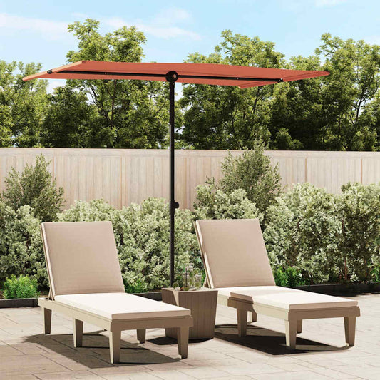 Parasol met aluminium paal 2x1,5 m terracottakleurig is nu te koop bij PeponiXL, paradijselijk wonen!