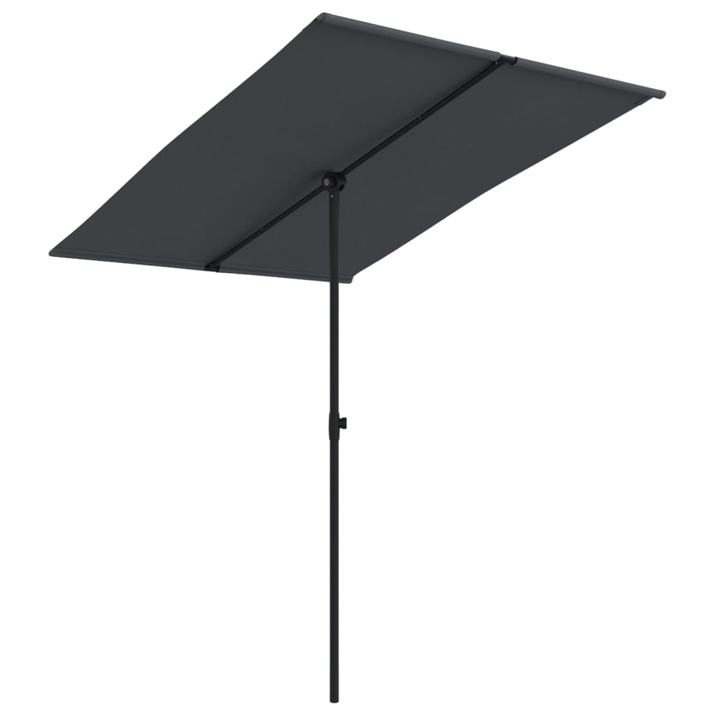 Parasol met aluminium paal 2x1,5 m zwart is nu te koop bij PeponiXL, paradijselijk wonen!