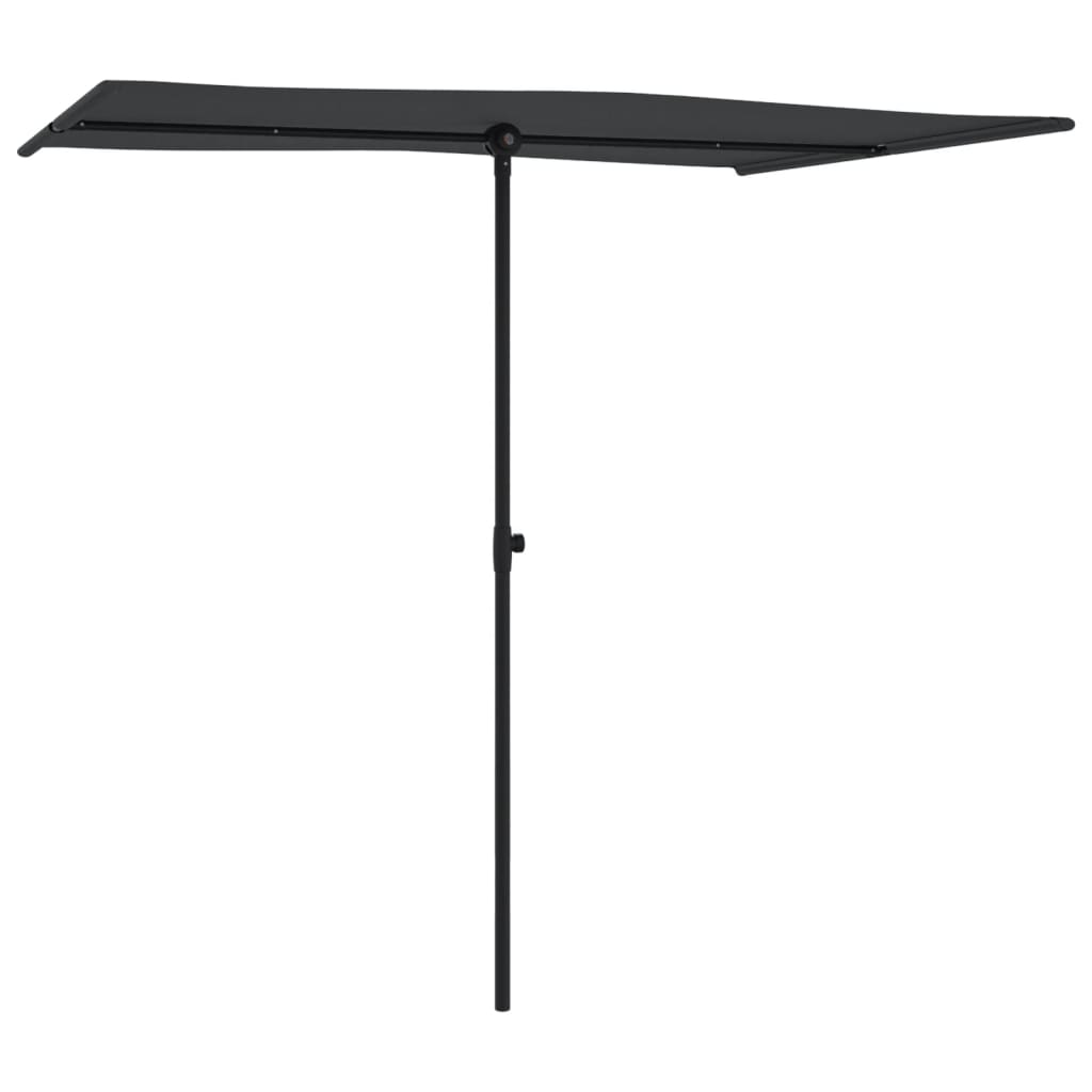 Parasol met aluminium paal 2x1,5 m zwart is nu te koop bij PeponiXL, paradijselijk wonen!