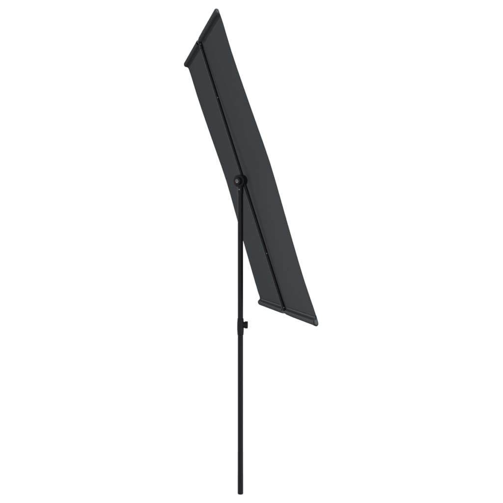 Parasol met aluminium paal 2x1,5 m zwart is nu te koop bij PeponiXL, paradijselijk wonen!