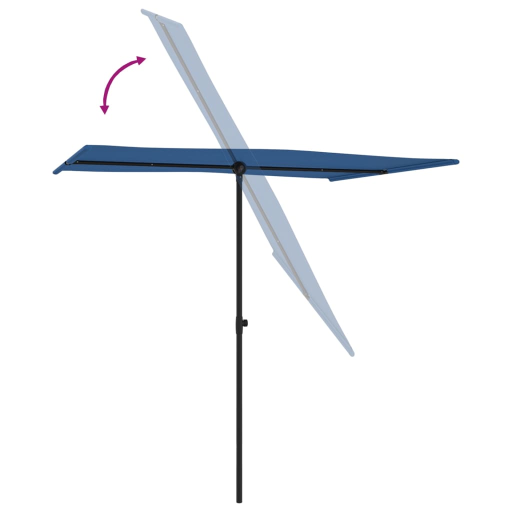 Parasol met aluminium paal 2x1,5 m azuurblauw is nu te koop bij PeponiXL, paradijselijk wonen!